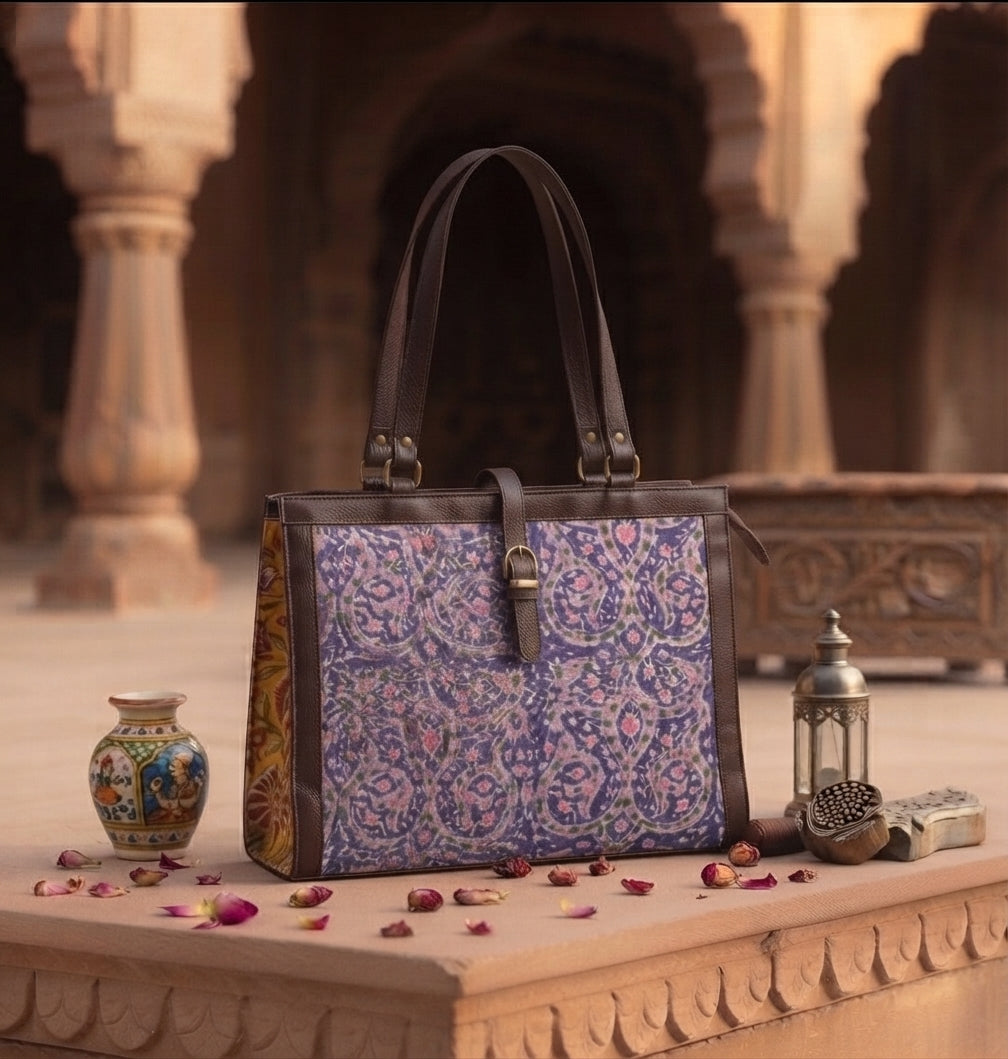 (Pre order) Floral Blue tote