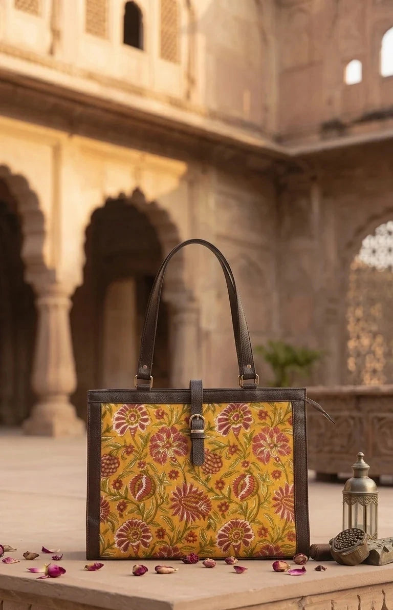 Yellow & Red Office Tote