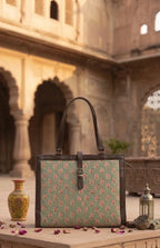 Green Ditsy Floral Office Tote