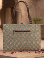 Green Ditsy Floral Office Tote