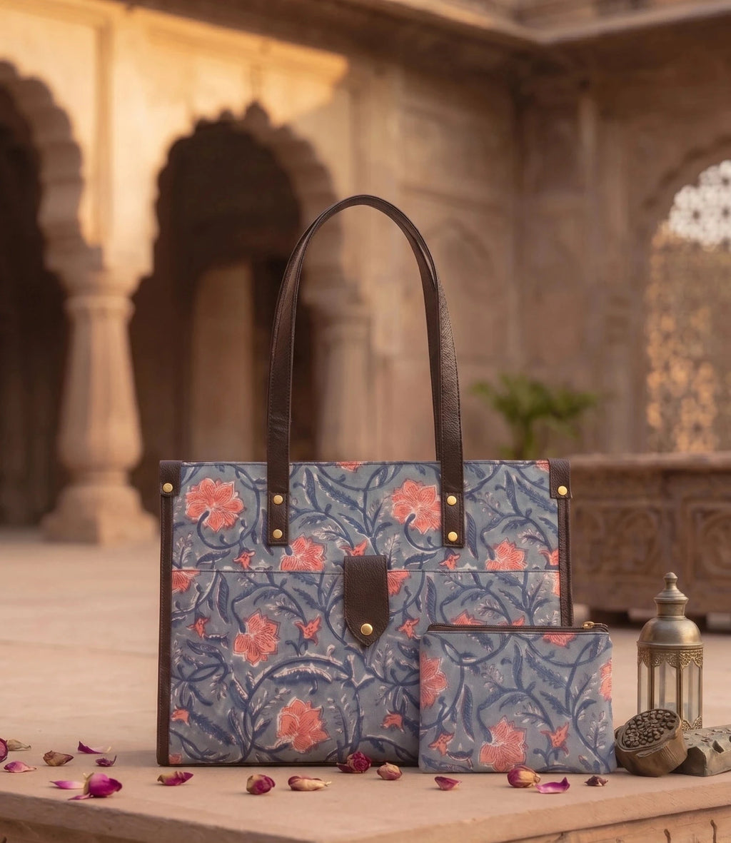 Coral Vine Office Tote