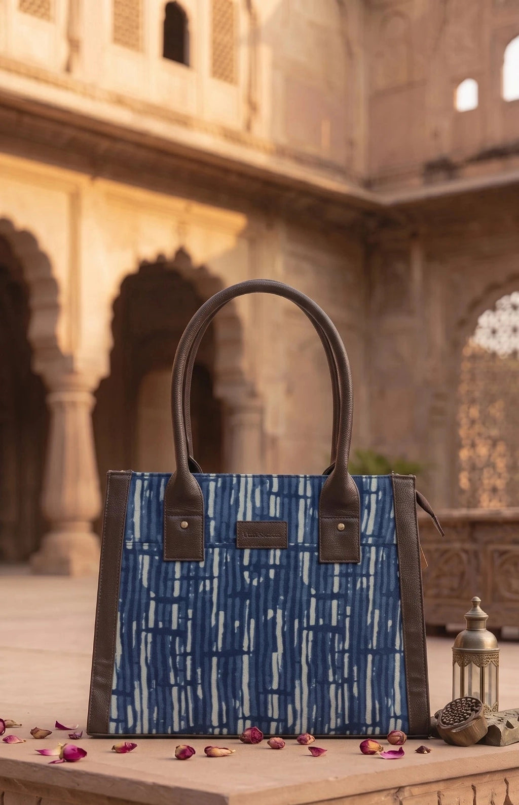 Indigo Rain Leather Tote